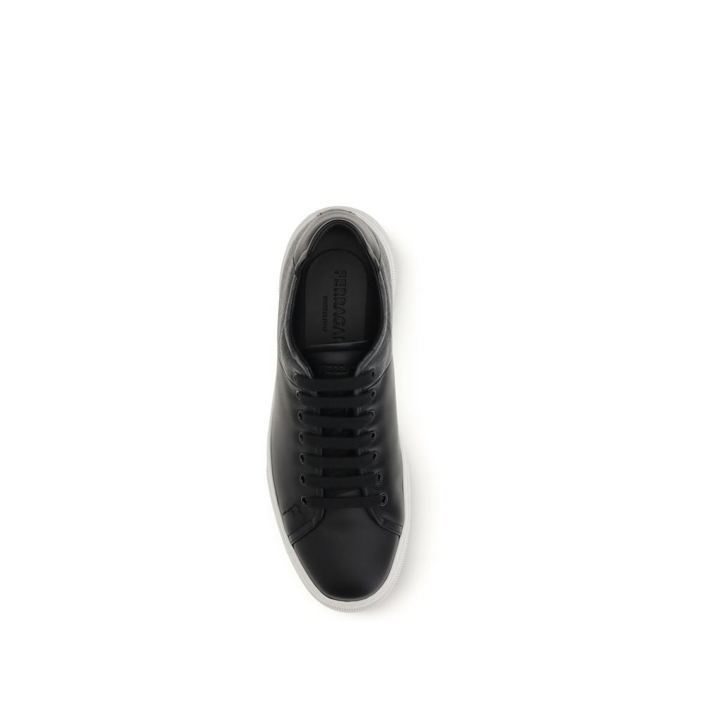 Black Calf Leather Bos Taurus Low Top Sneakers-thumbmail-4