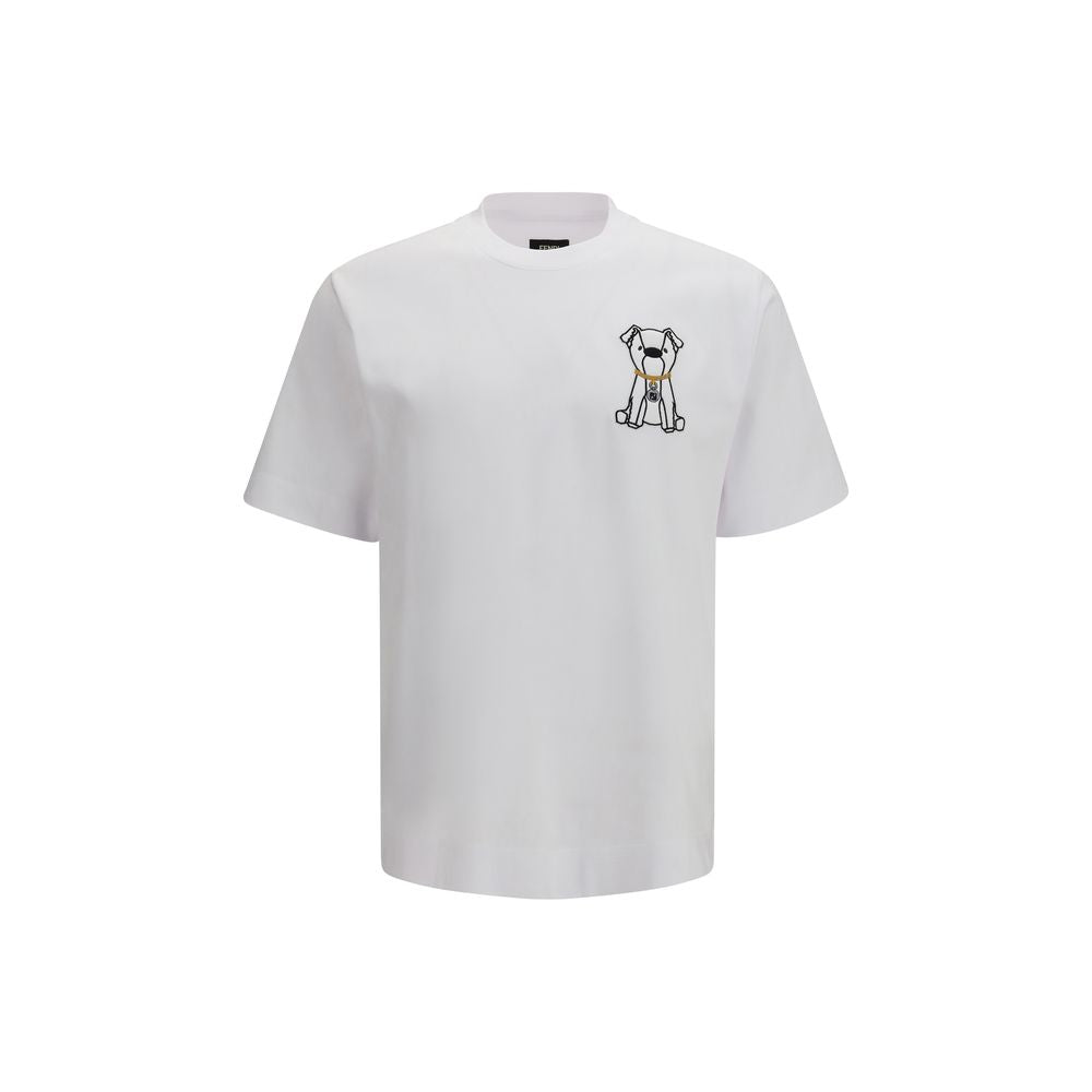 White Cotton T-Shirt Fendi