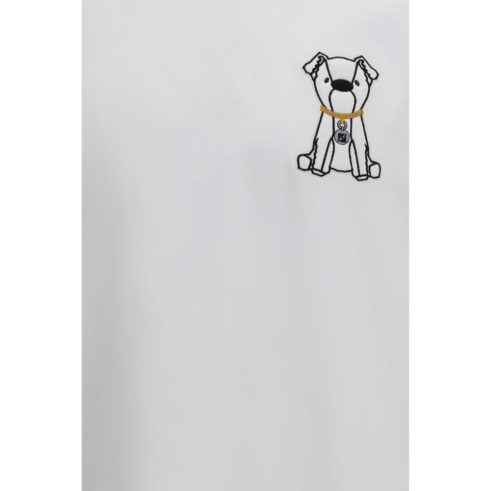 White Cotton T-Shirt Fendi