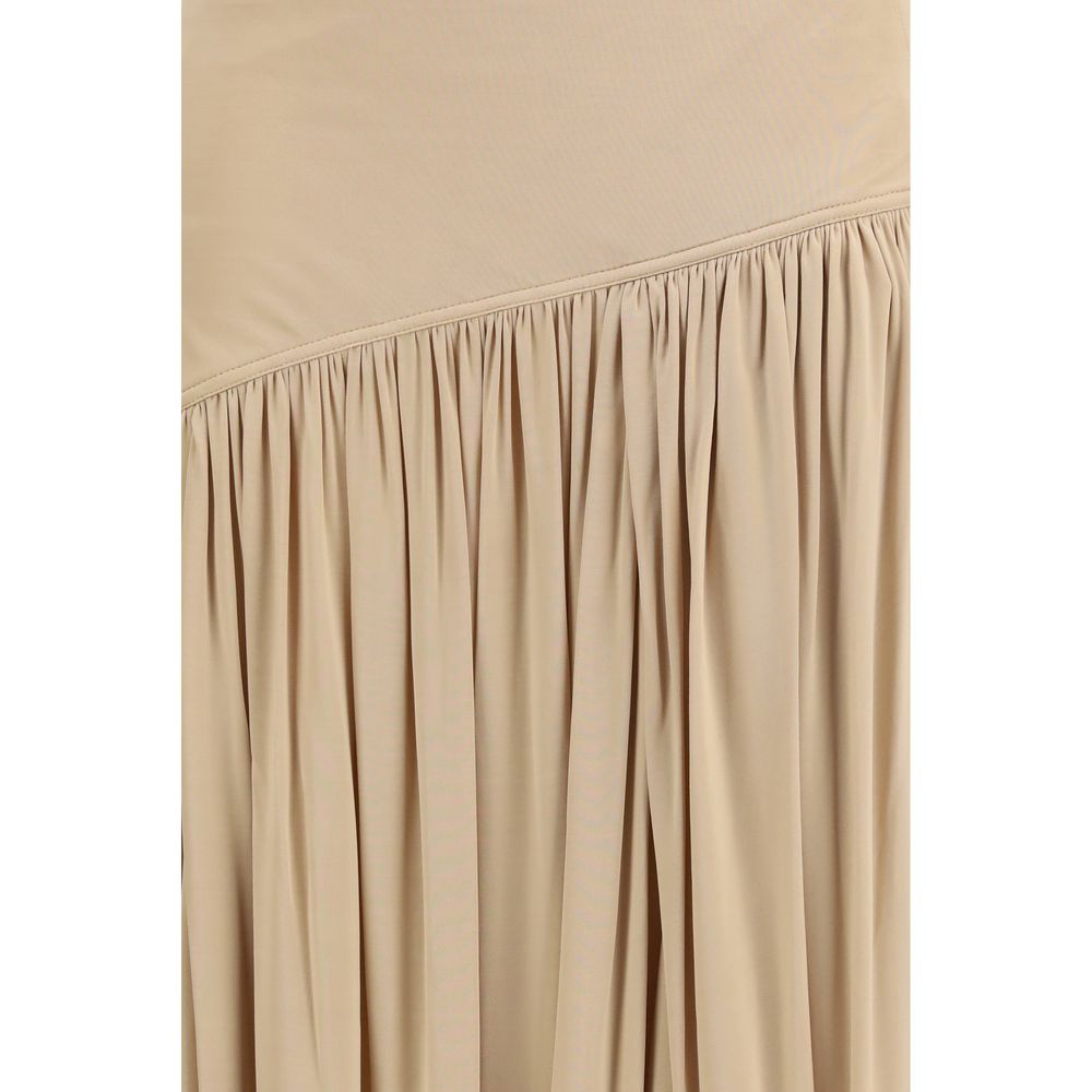 Beige Viscose Long Skirt-thumbmail-3