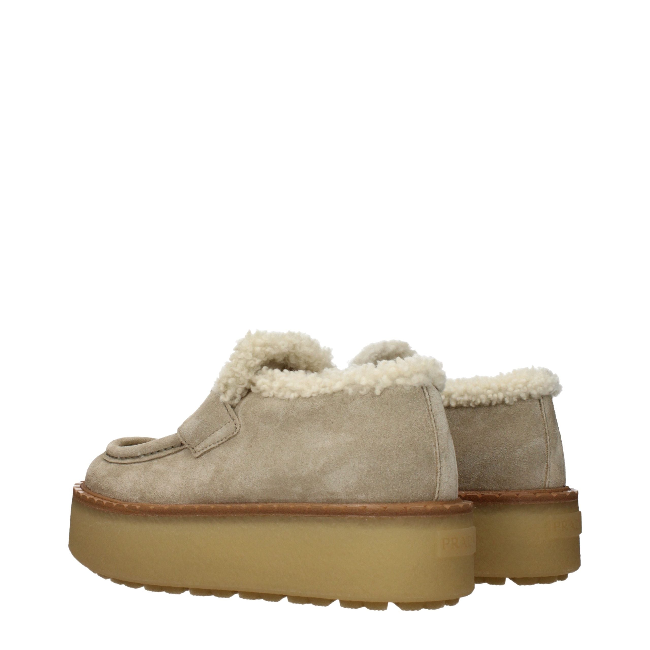 Beige Leather Platform Loafers-thumbmail-4