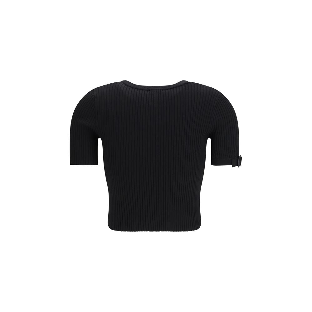 Courrèges - Ribbed Crop Top Black