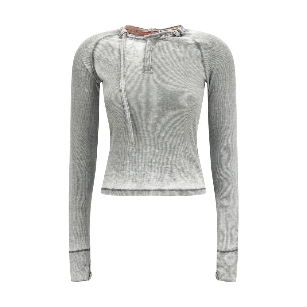 Gray Cotton Long Sleeve T-Shirt