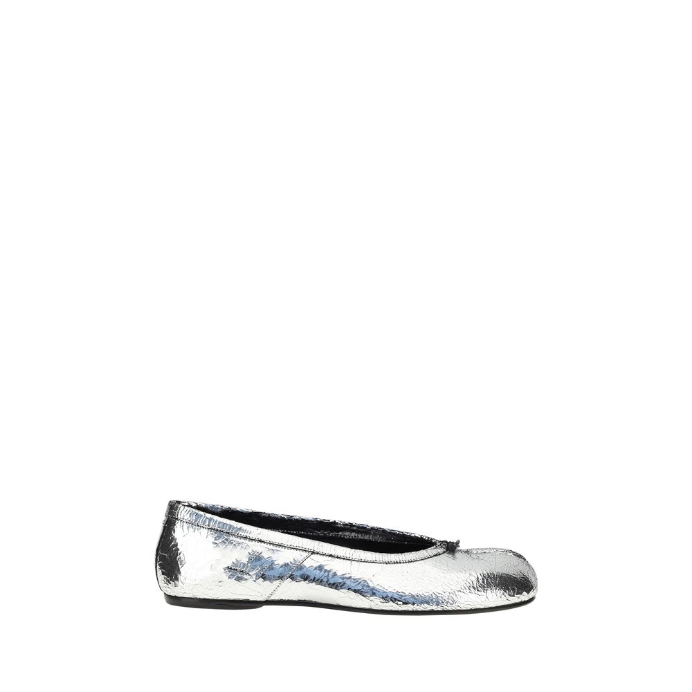 Silver Calf Leather Bos Taurus Ballet Flats