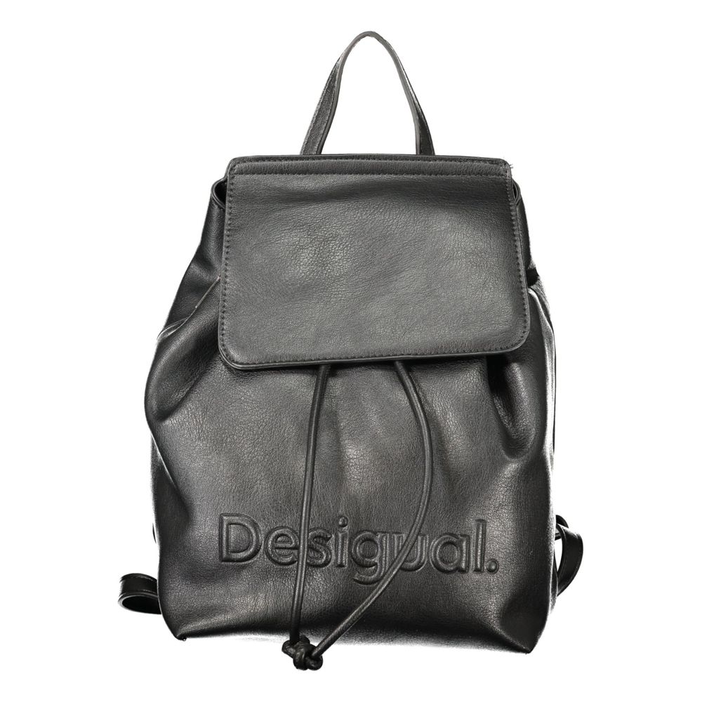Black Polyurethane Women's Backpack