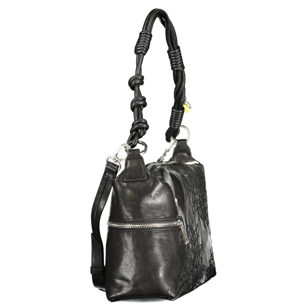 Black Polyurethane Women's Handbag-thumbmail-3