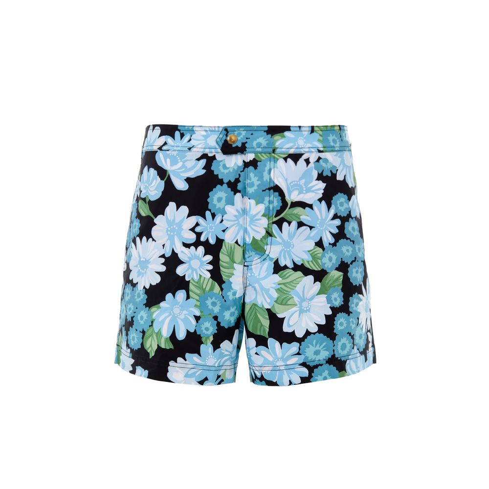 Tom Ford - Floral Print Swim Shorts Blue