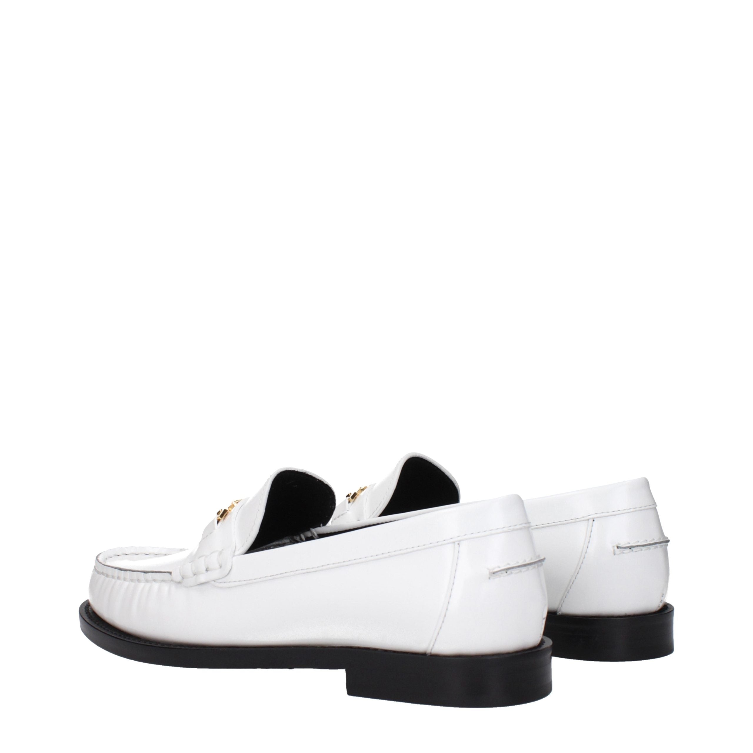 White Leather Slip-On Loafers-thumbmail-4