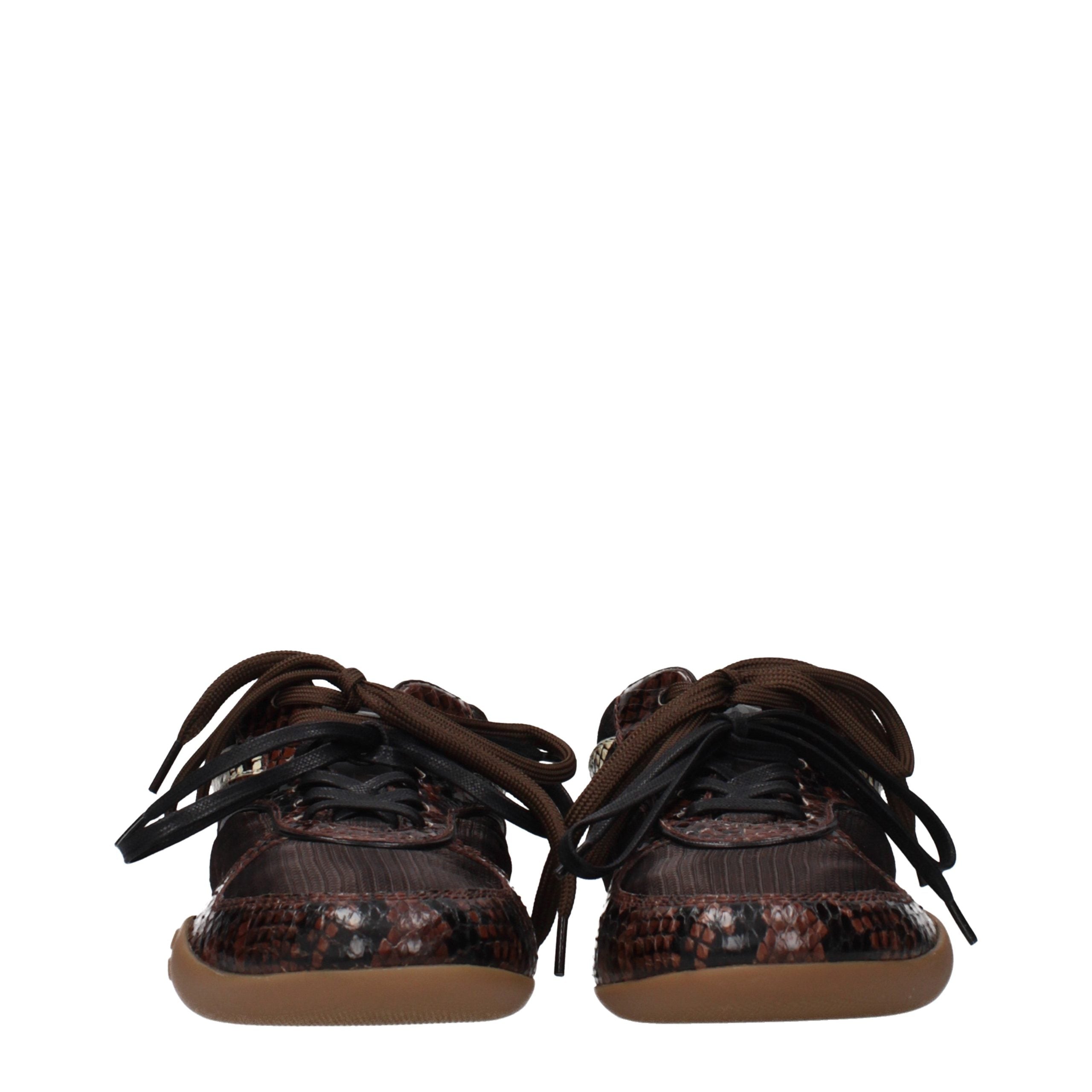 Brown Fabric Low Top Sneakers Miu Miu