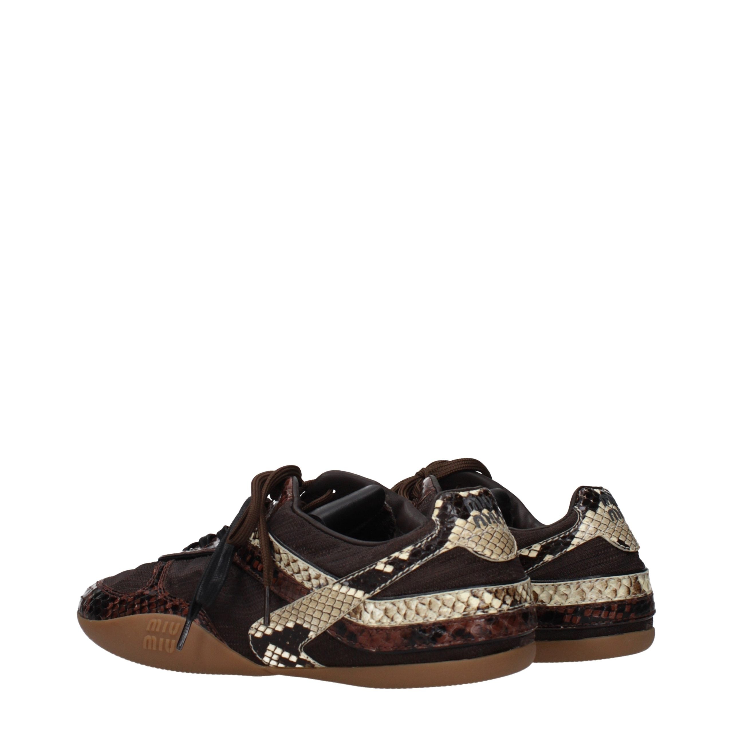 Brown Fabric Low Top Sneakers Miu Miu