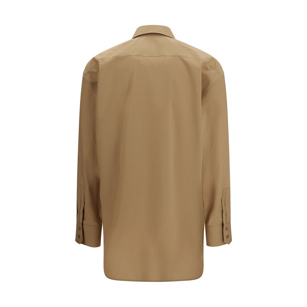 Beige Cotton Dress Shirt