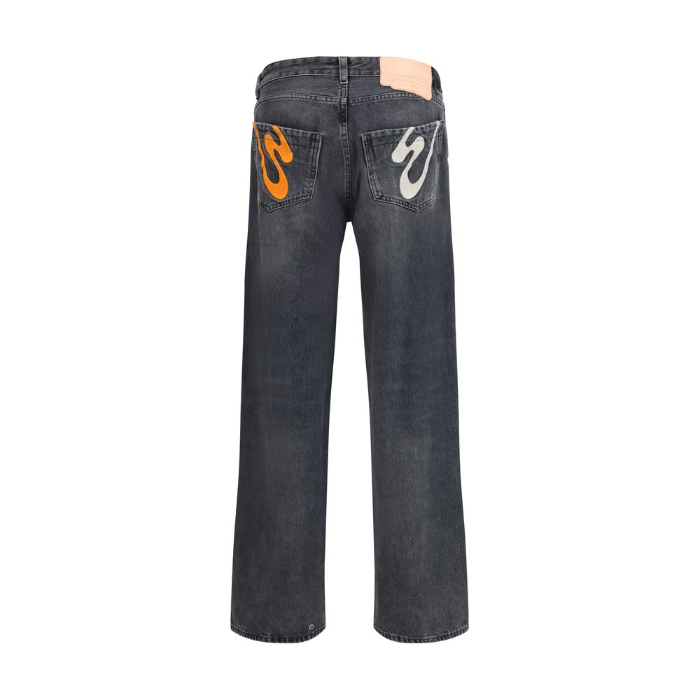 Gray Cotton Jeans Denim