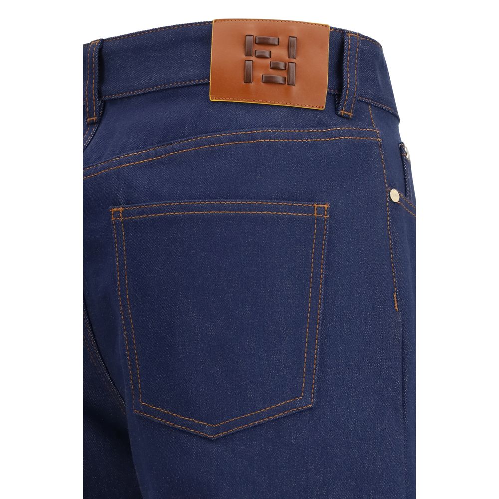 Blue Cotton Straight-Leg Jeans-thumbmail-3