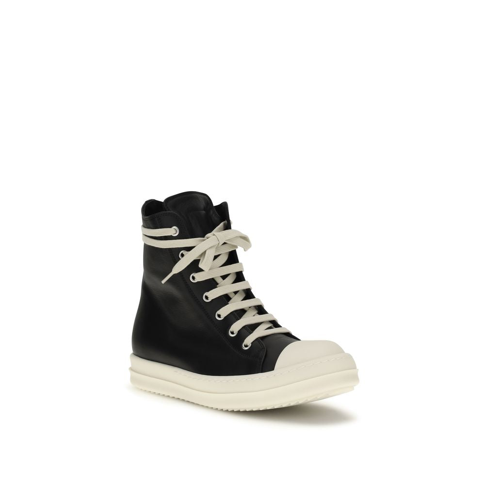 Black Calf Leather Bos Taurus High Top Sneakers