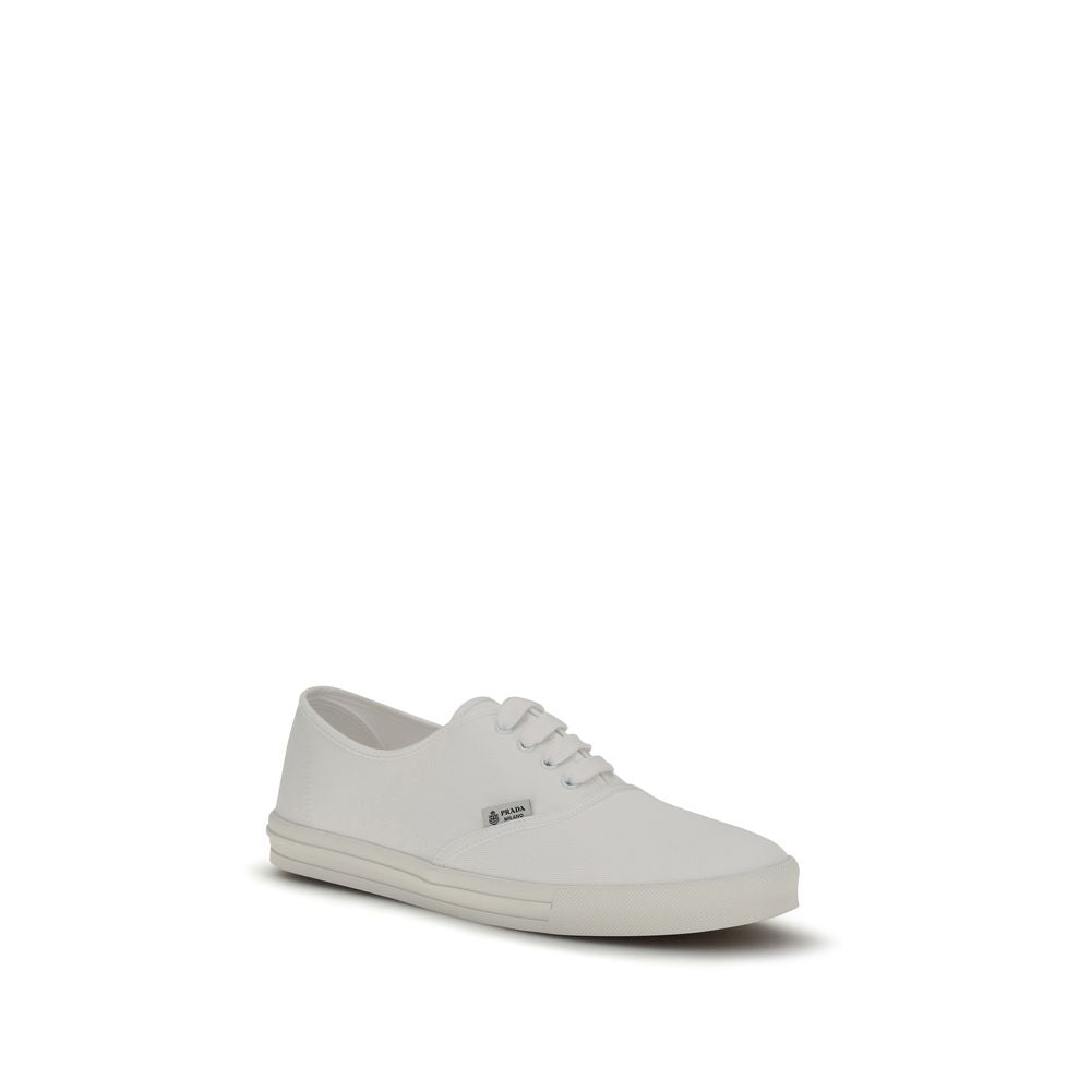 White Cotton Low Top Sneakers