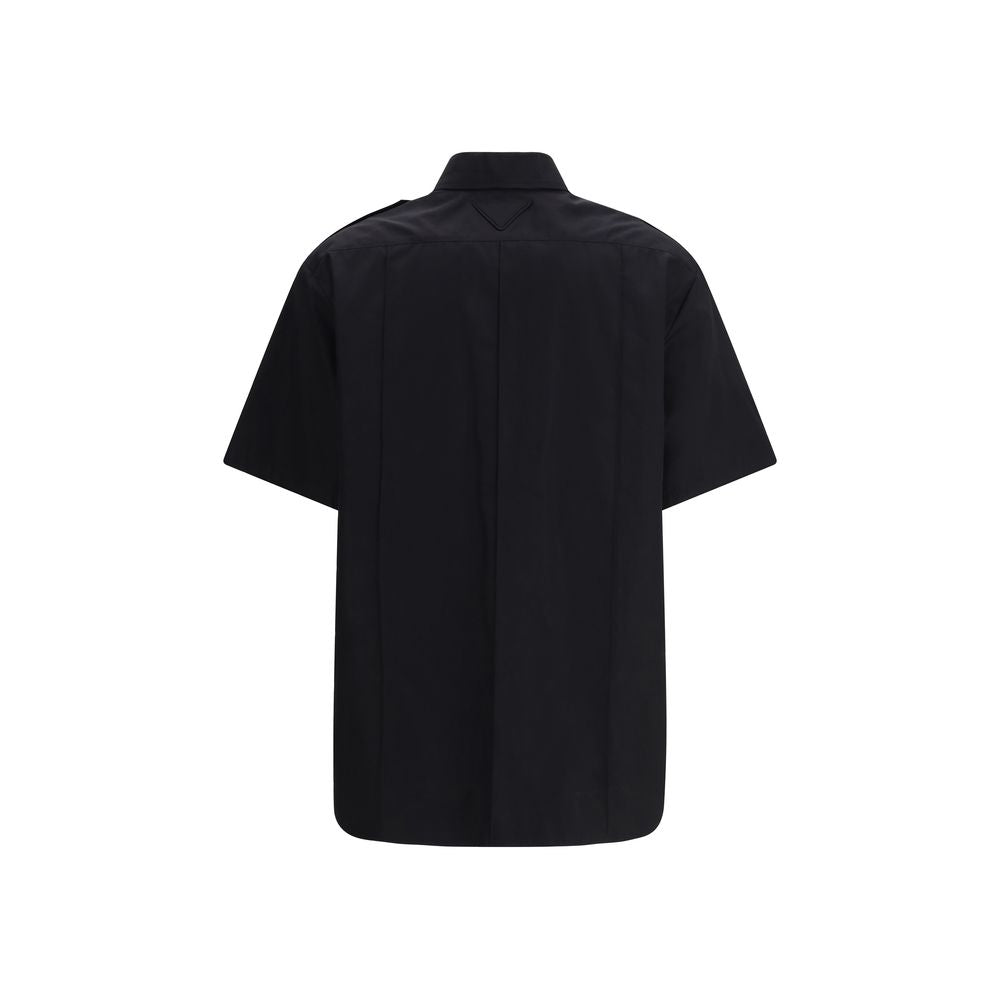 Black Cotton Shortsleeve Shirt