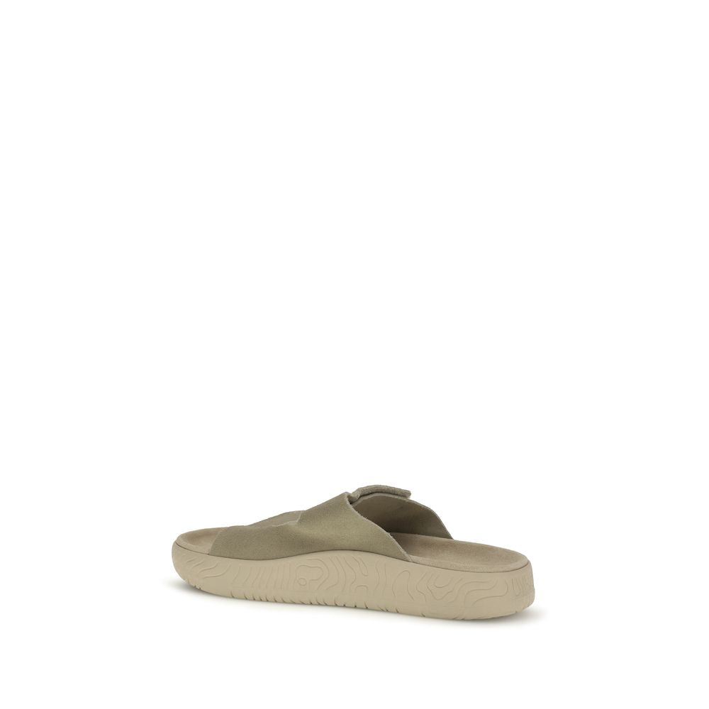 Beige Calf Leather Bos Taurus Flat Sandals-thumbmail-3