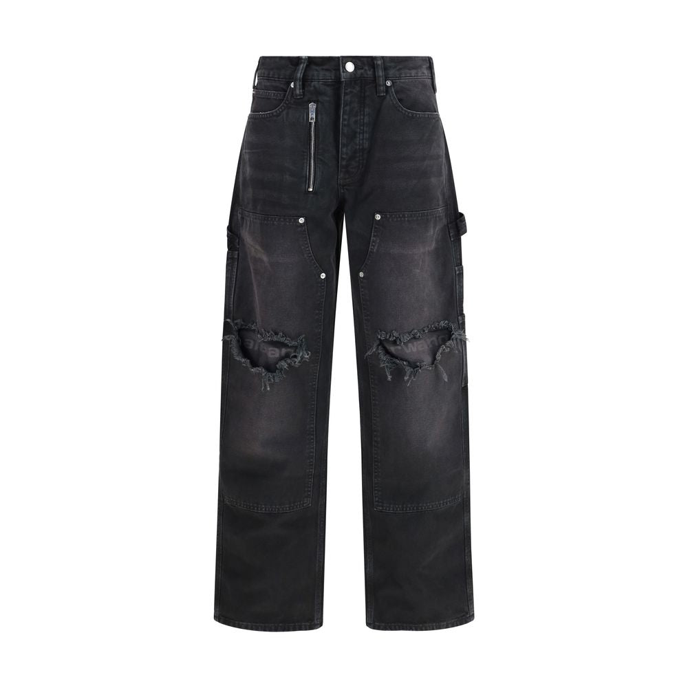 Black Cotton Cargo Pants
