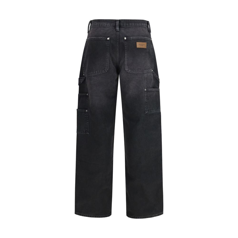 Black Cotton Cargo Pants