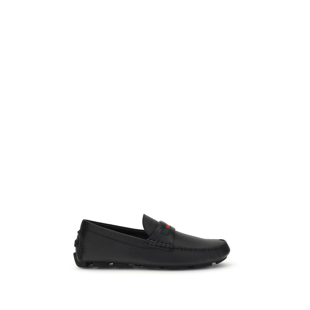 Black Calf Leather Bos Taurus Slip-On Loafers Gucci