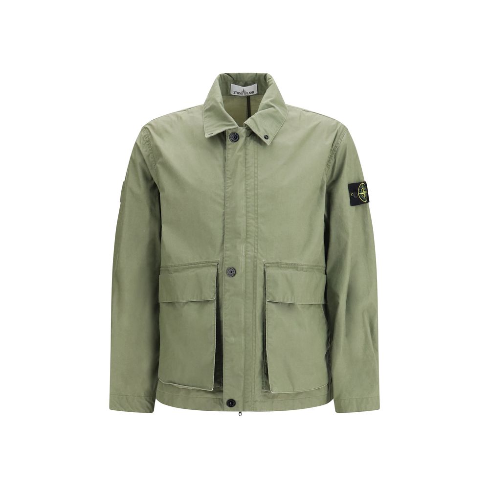 Bicolor Polyester Coat Stone Island