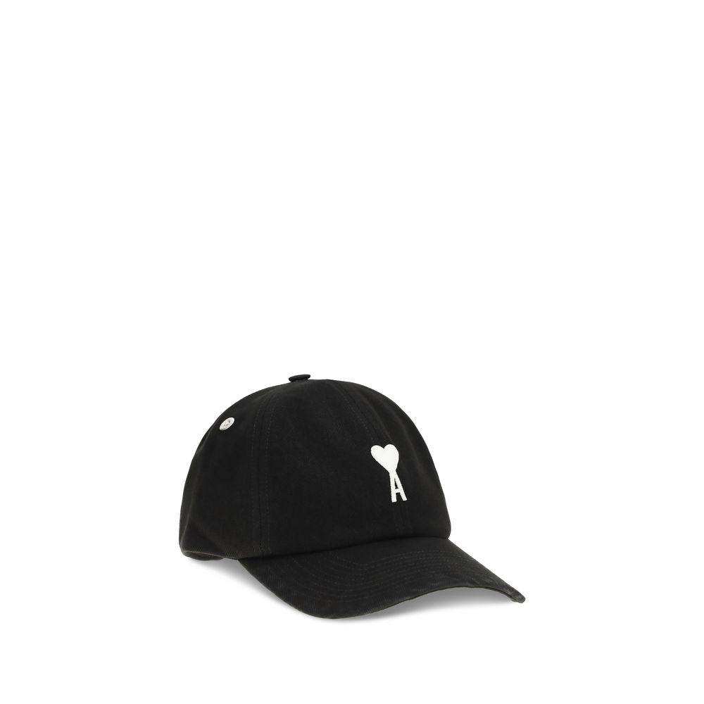 Black Cotton Cap (Baseball Hat) Ami Paris