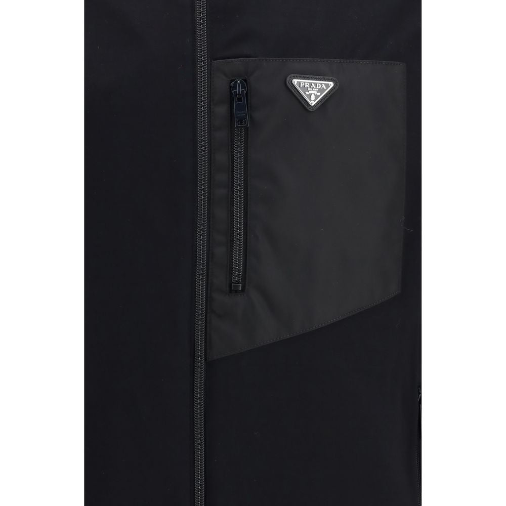 Black Cotton Shell Jacket Prada