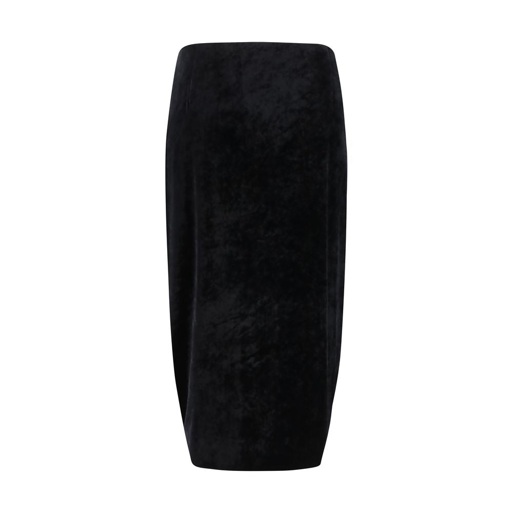 Black Viscose Long Skirt