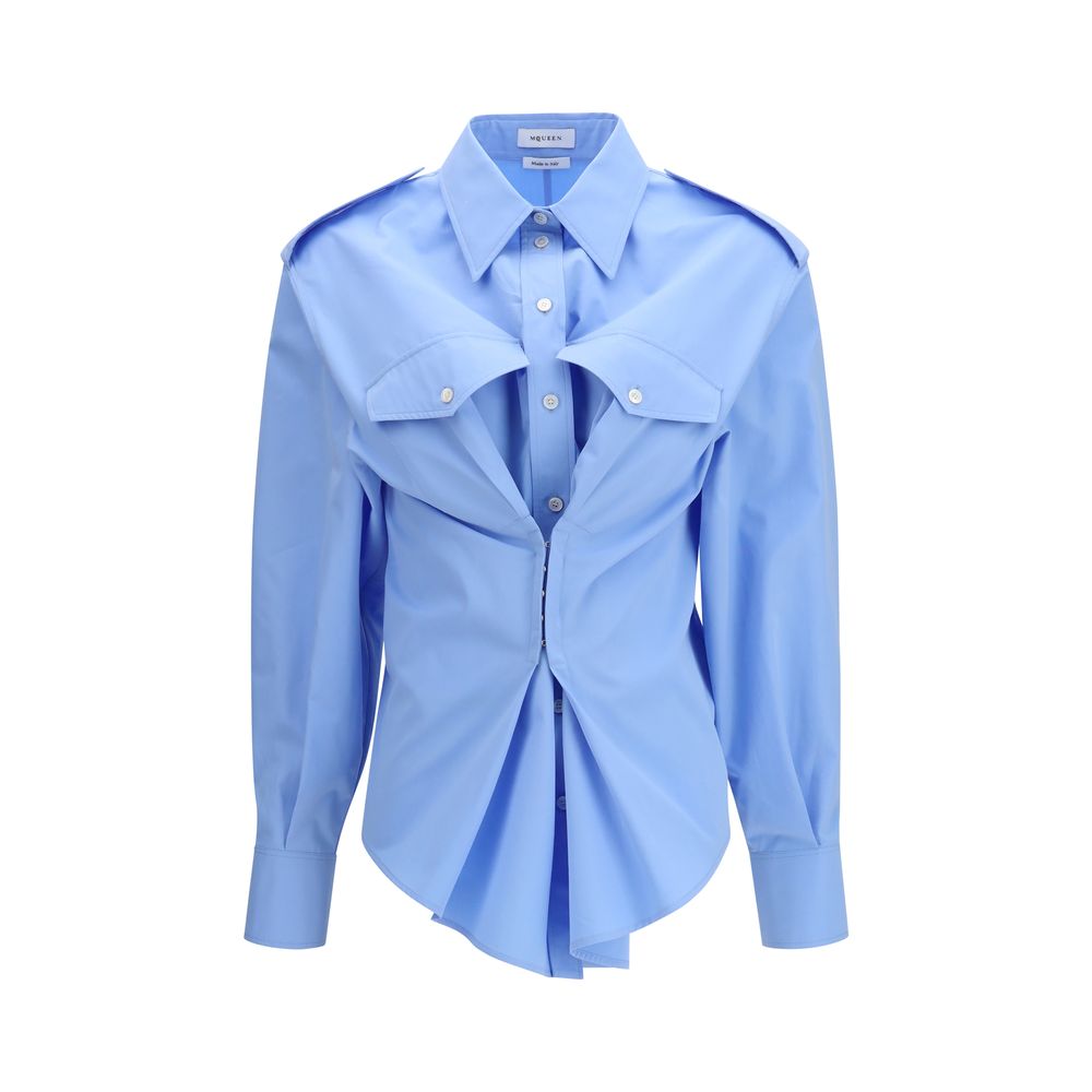 Blue Cotton Dress Shirt