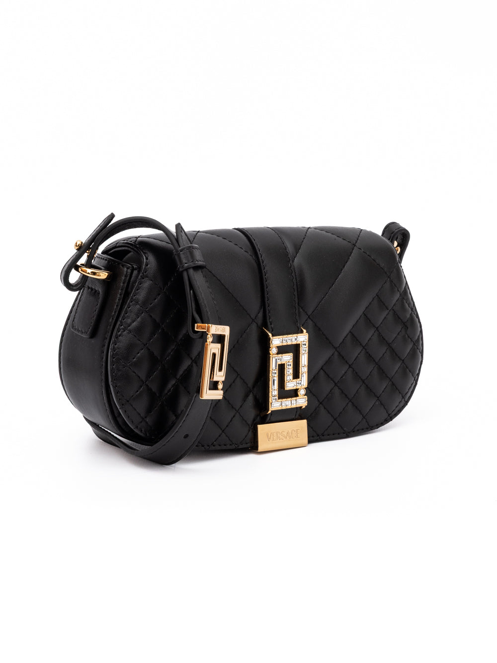 Black Leather Quilted Shoulder Strap Bag-thumbmail-3