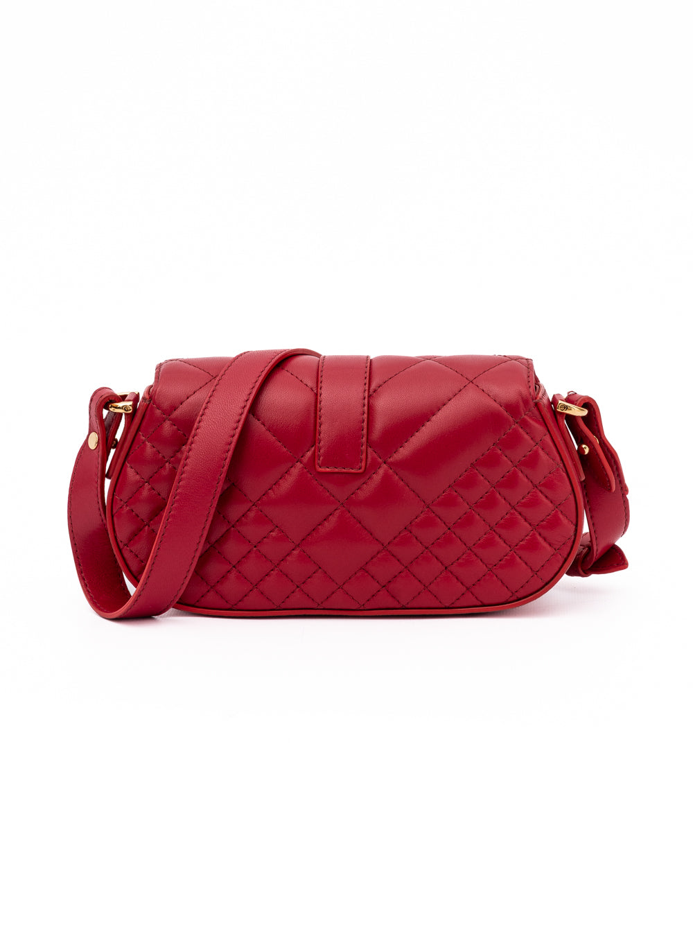 Red Leather Quilted Shoulder Strap Bag-thumbmail-3