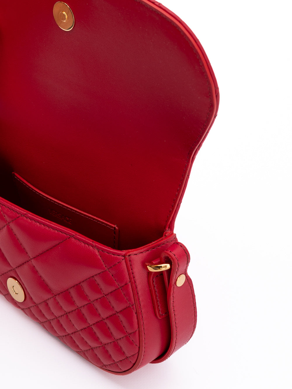 Red Leather Quilted Shoulder Strap Bag-thumbmail-4