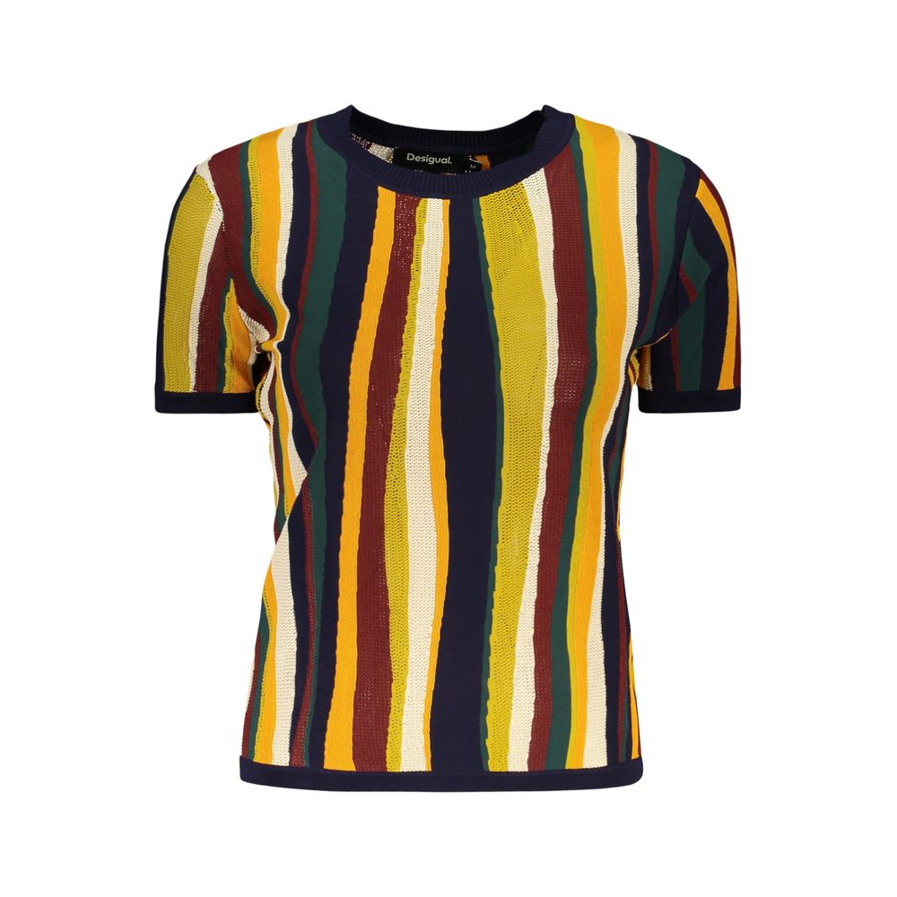 Blue Viscose Women T-Shirt