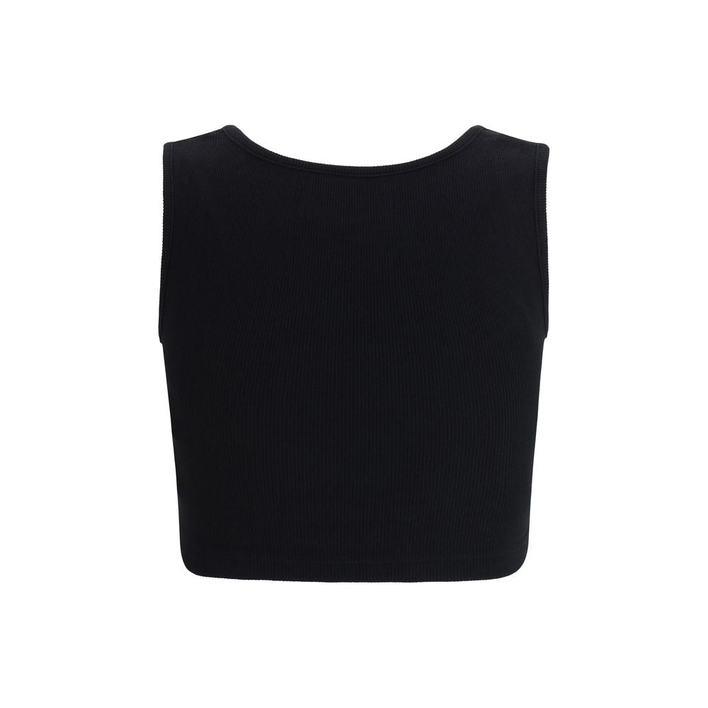 Black Cotton Sleeveles T-Shirt