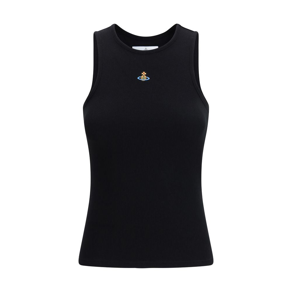 Black Cotton Sleeveles T-Shirt