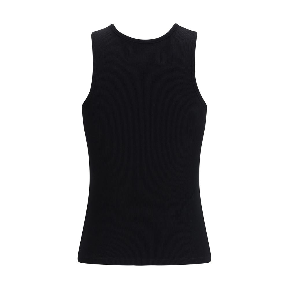 Black Cotton Sleeveles T-Shirt
