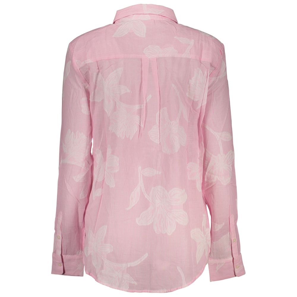 Pink Cotton Women Shirt
