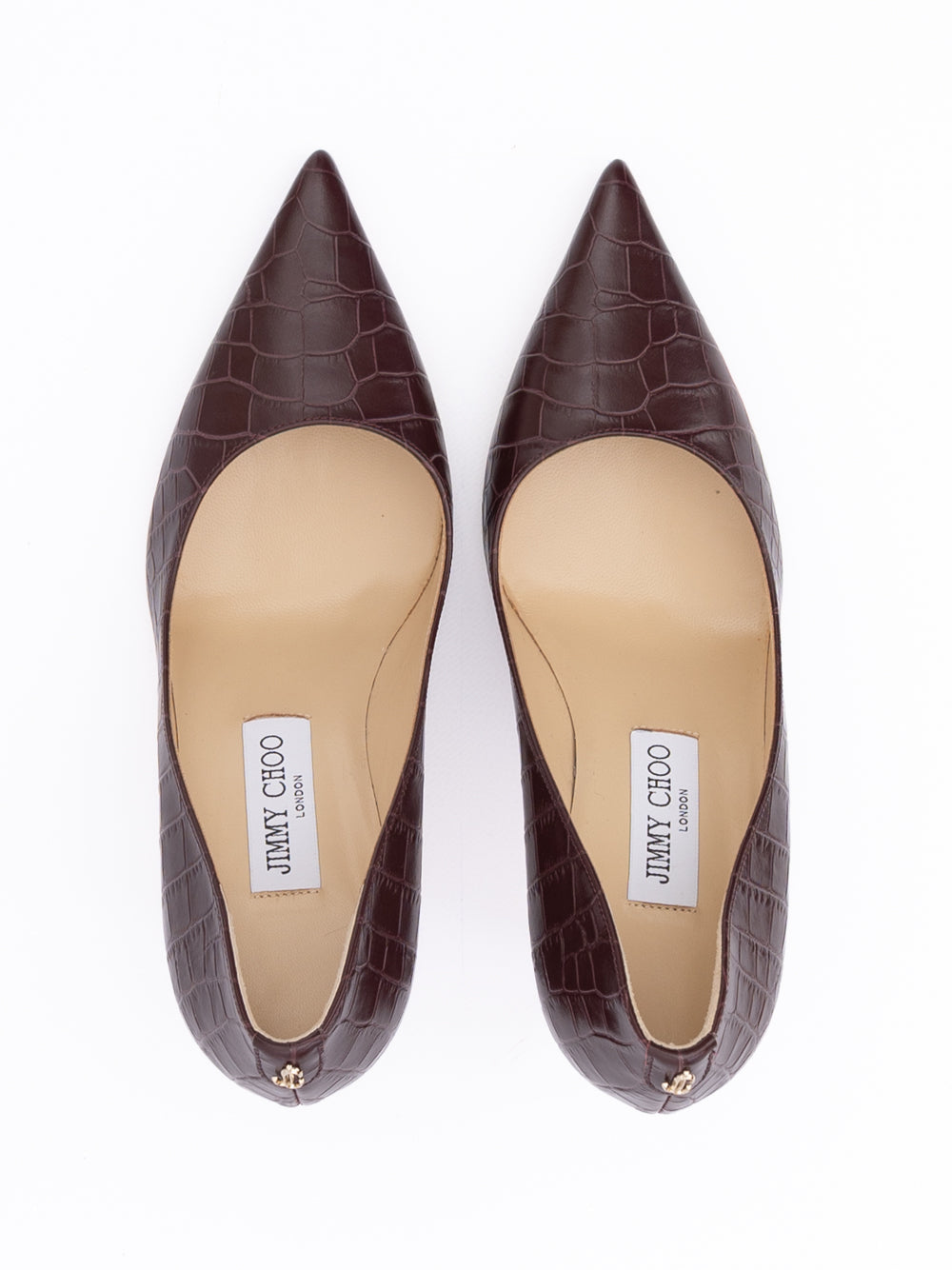 Burgundy Croco Embossed Leather Agnes Pumps-thumbmail-3