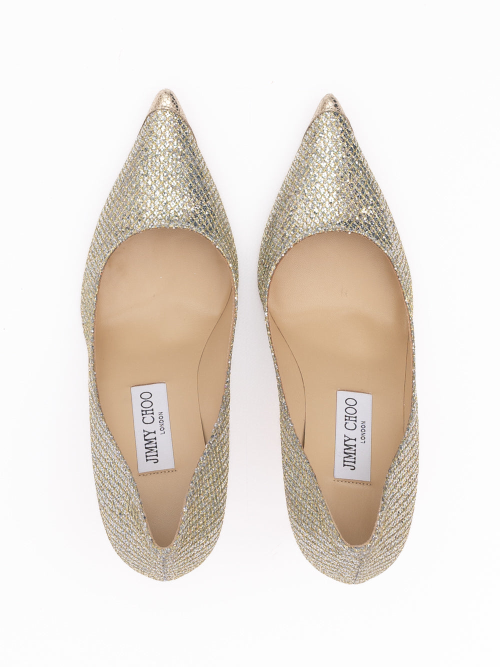 Gold Glitter Fabric Agnes Pumps-thumbmail-3