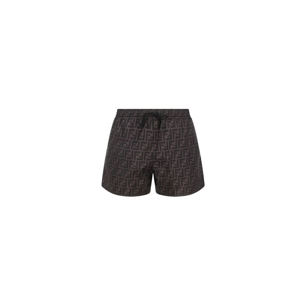 Gray Polyester Swim Shorts Fendi