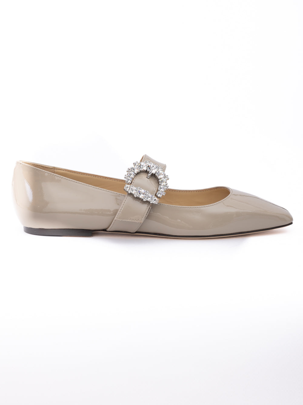Taupe Grey Patent Leather Chery Ballet Flat Jimmy Choo