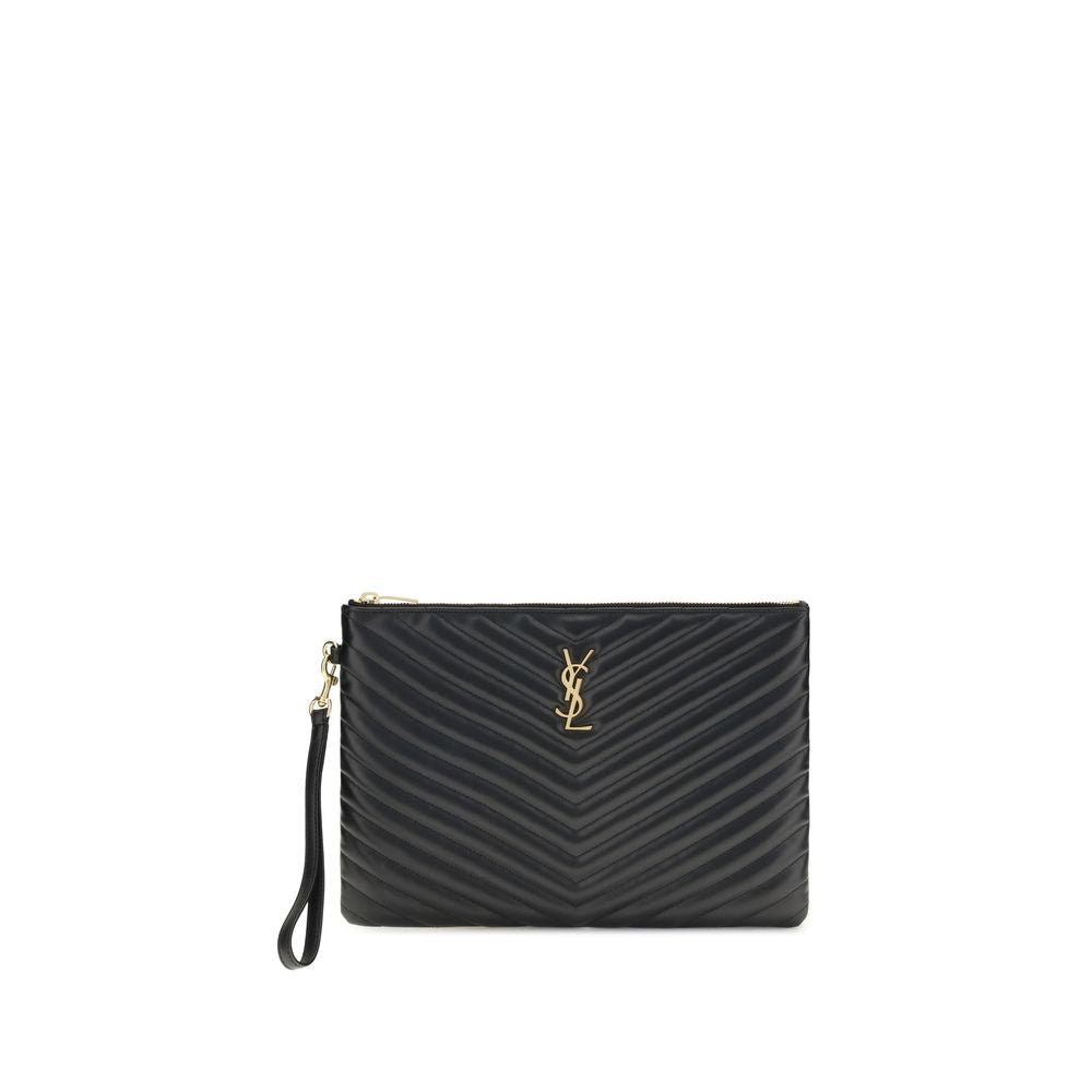 Black Calf Leather Bos Taurus Accessories Saint Laurent