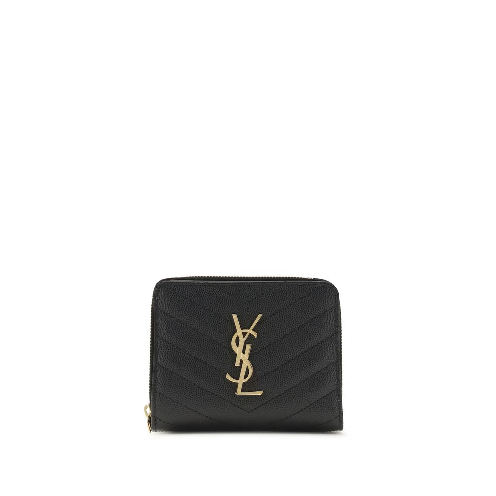 Black Calf Leather Bos Taurus Wallet Saint Laurent