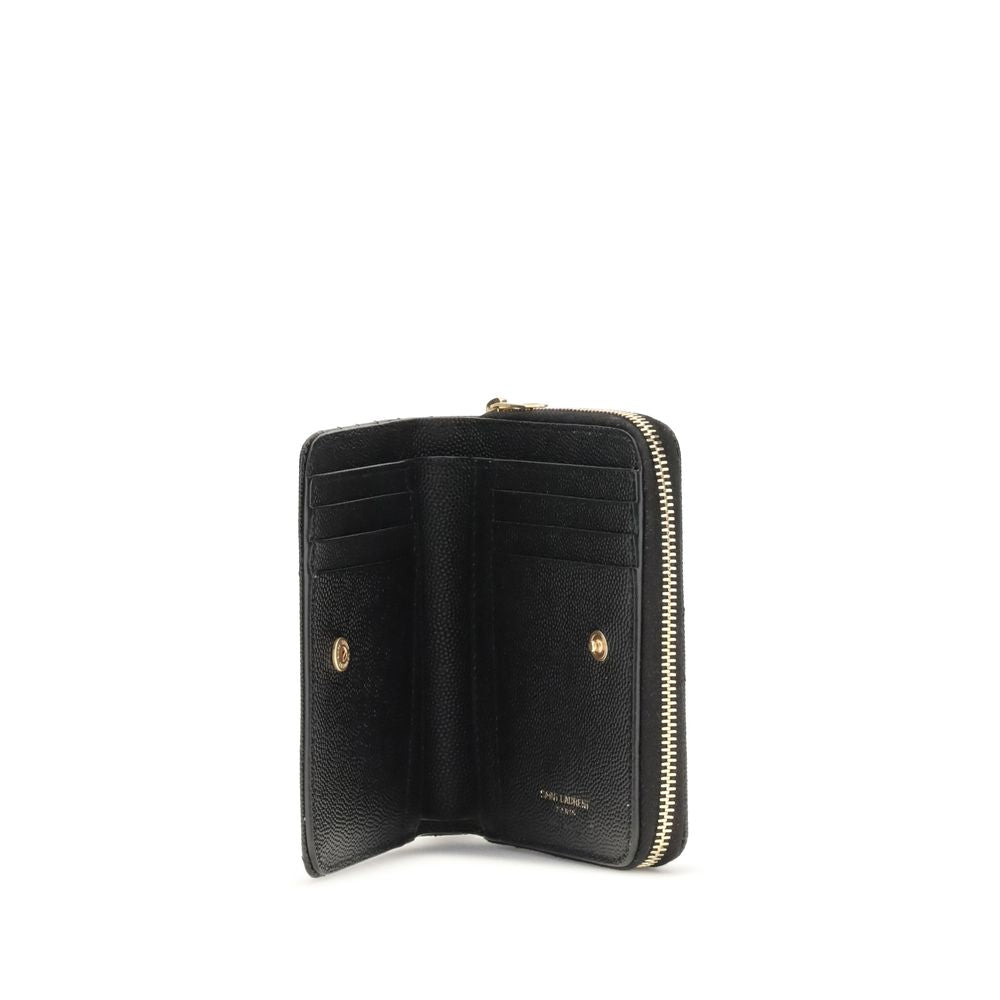 Black Calf Leather Bos Taurus Wallet Saint Laurent