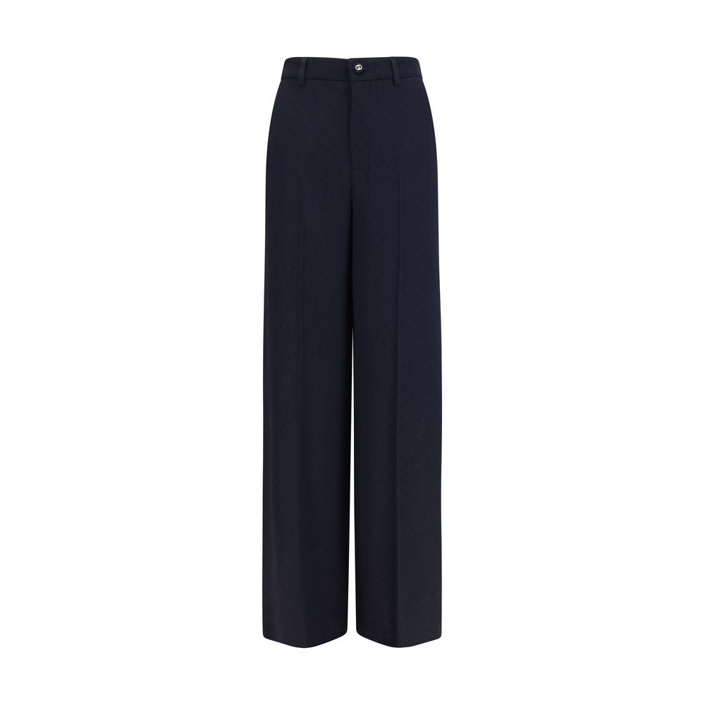 Blue Viscose Casual Pants Gucci