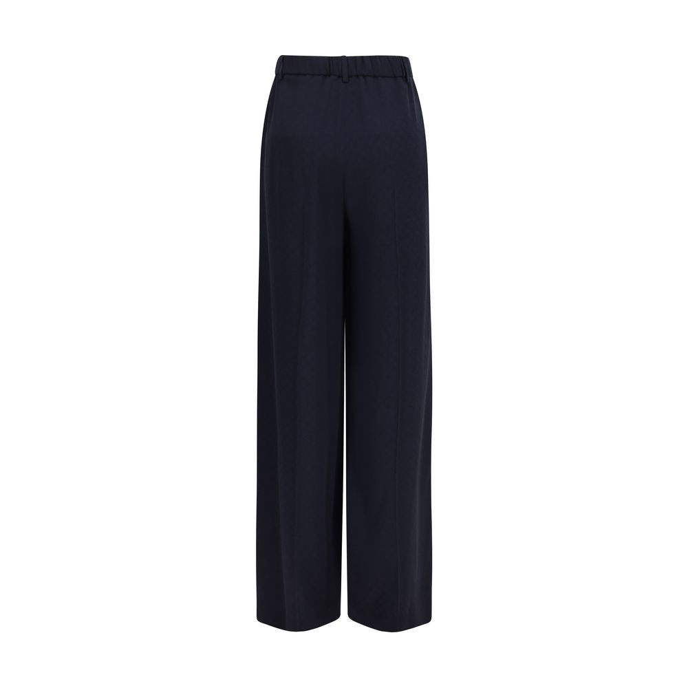 Blue Viscose Casual Pants Gucci