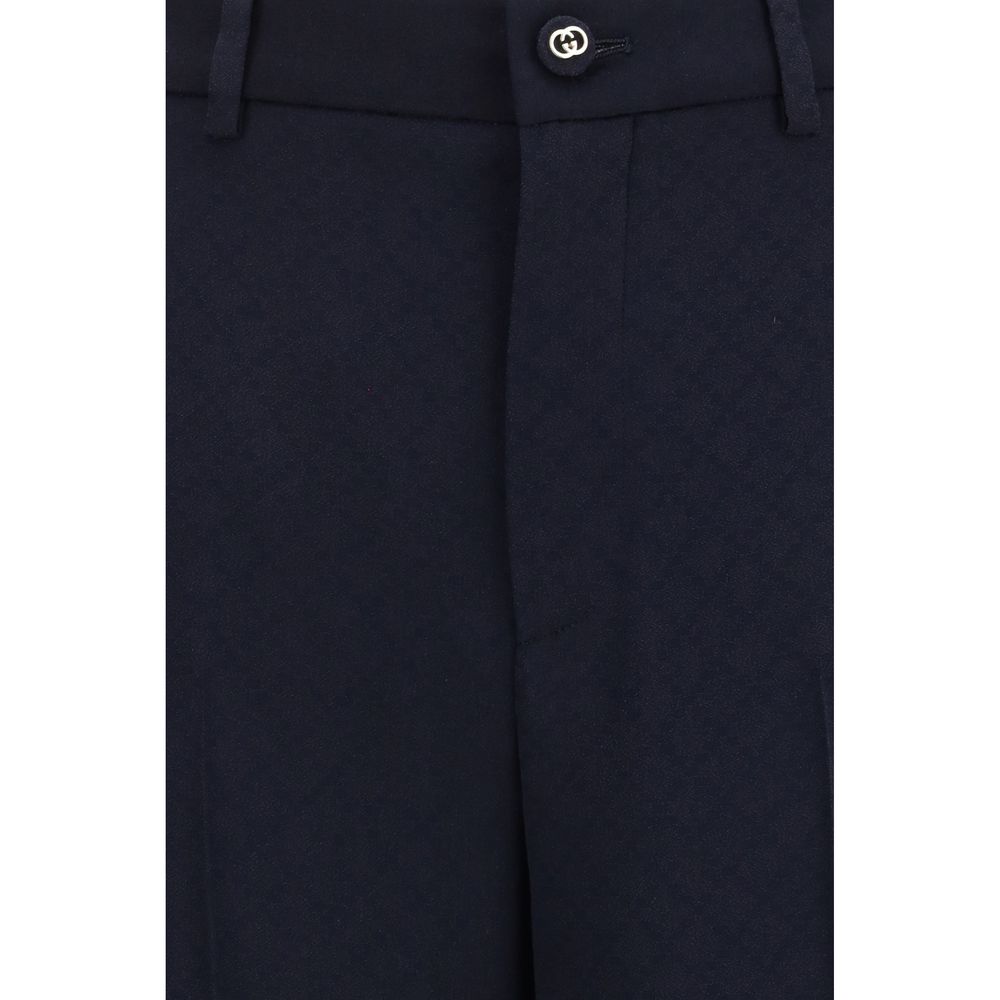 Blue Viscose Casual Pants Gucci