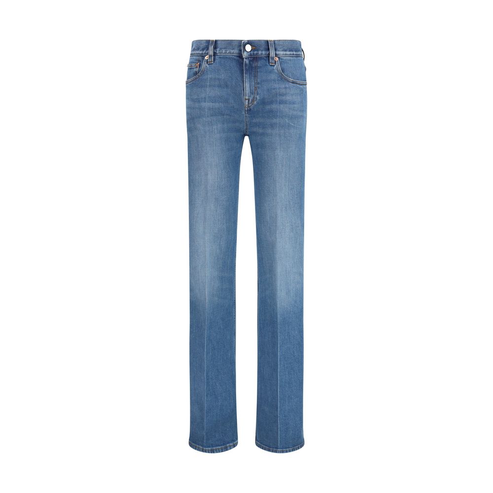 Blue Cotton Flared Jeans Gucci