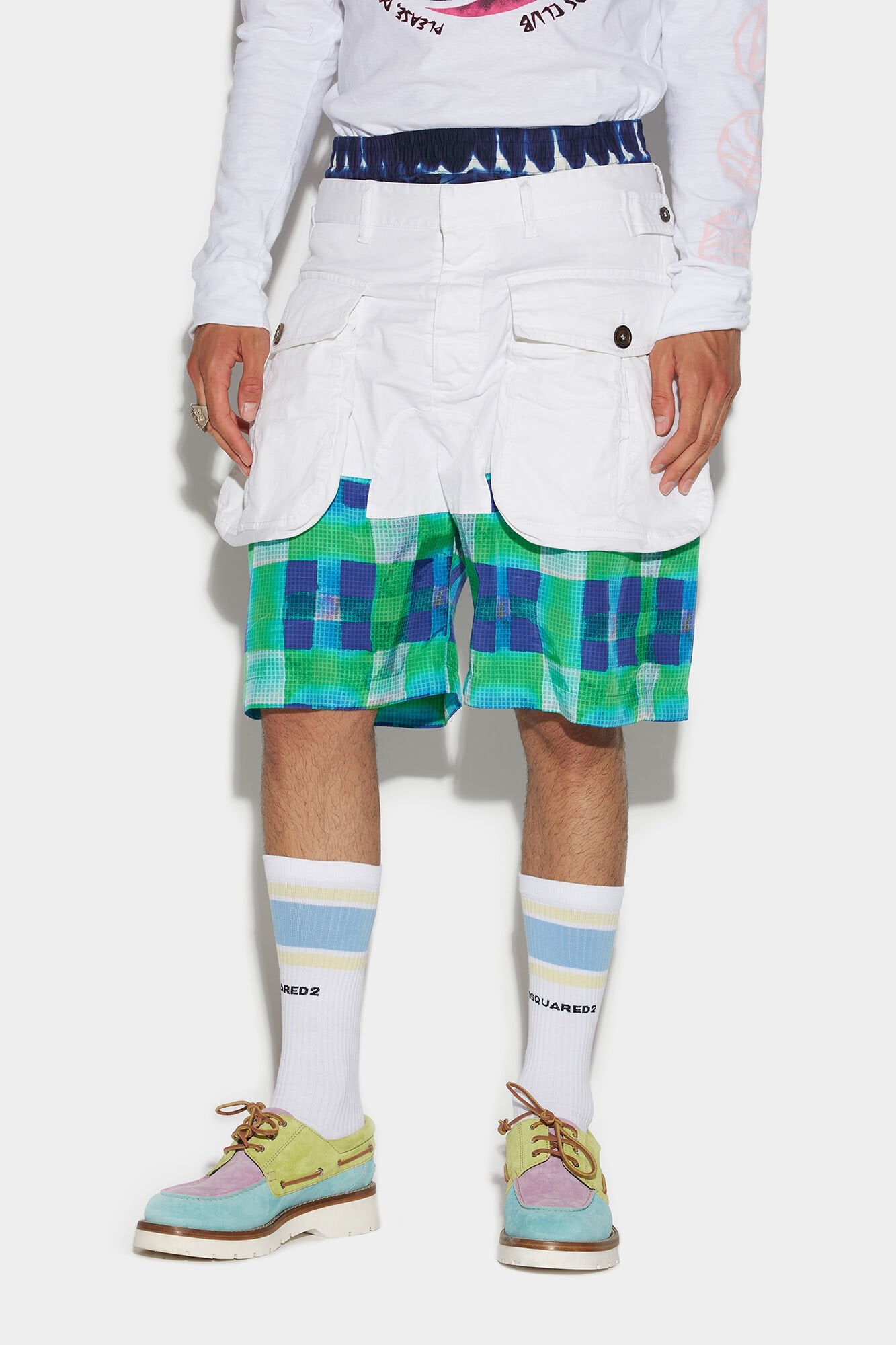 White Fibres Shorts Dsquared²