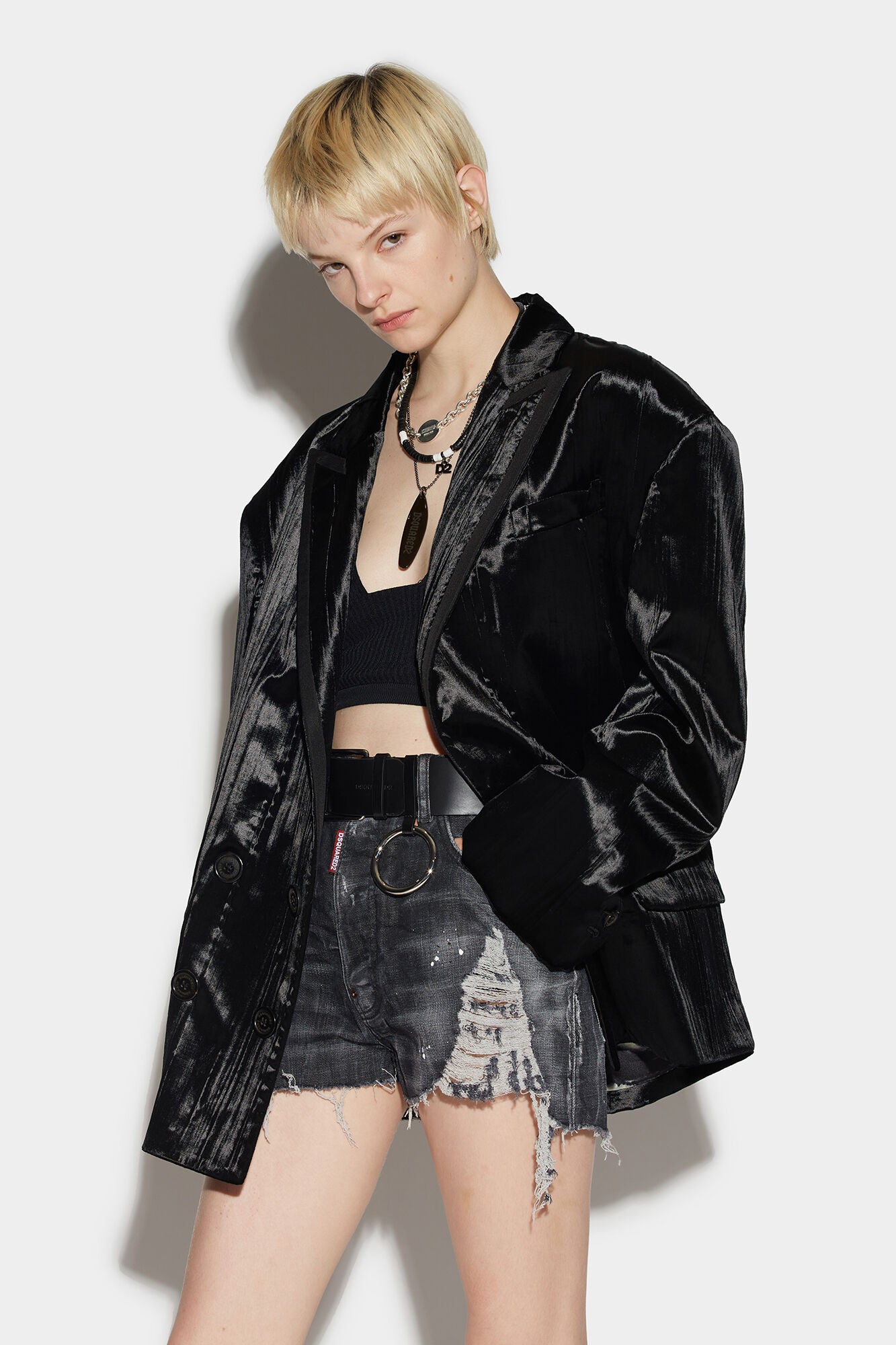 Black Fibres Shorts Dsquared²